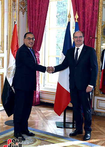 مصطفى مدبولى، رئيس مجلس الوزراء وجون كاستيكس، رئيس وزراء فرنسا (15)