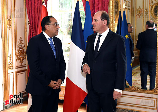 مصطفى مدبولى، رئيس مجلس الوزراء وجون كاستيكس، رئيس وزراء فرنسا (10)