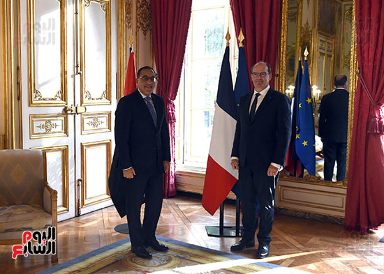 مصطفى مدبولى، رئيس مجلس الوزراء وجون كاستيكس، رئيس وزراء فرنسا (17)