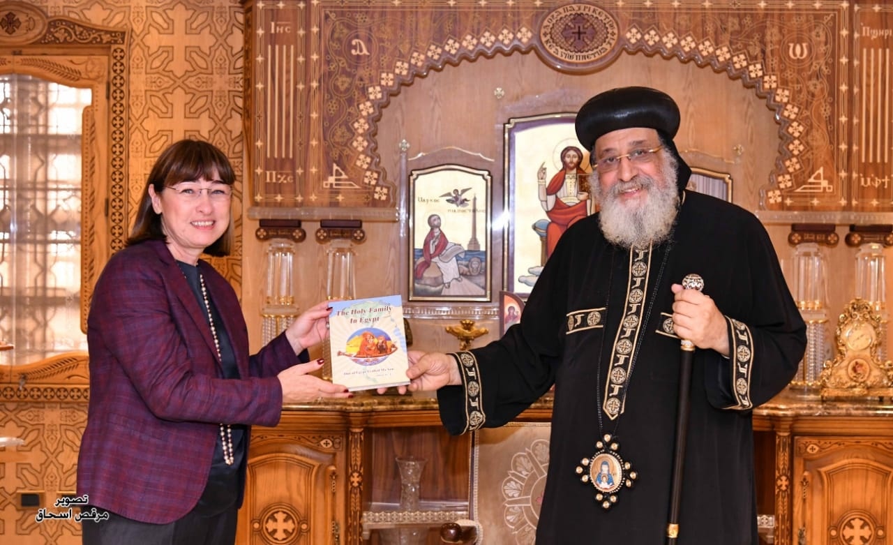 البابا تواضروس الثانى مع منسقة الأمم المتحدة البابا تواضروس الثانى مع منسقة الأمم المتحدة