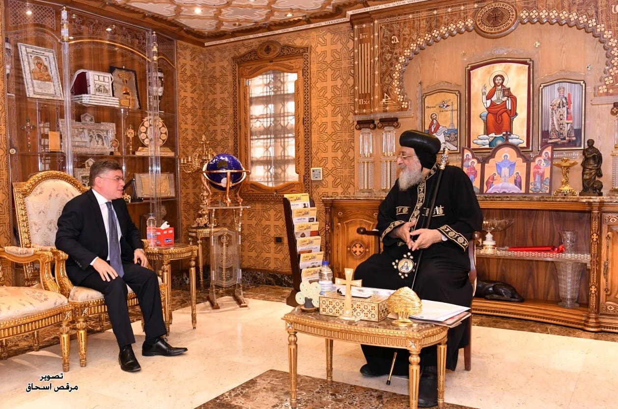 البابا تواضروس وسفير مصر فى مالطة البابا تواضروس وسفير مصر فى مالطة