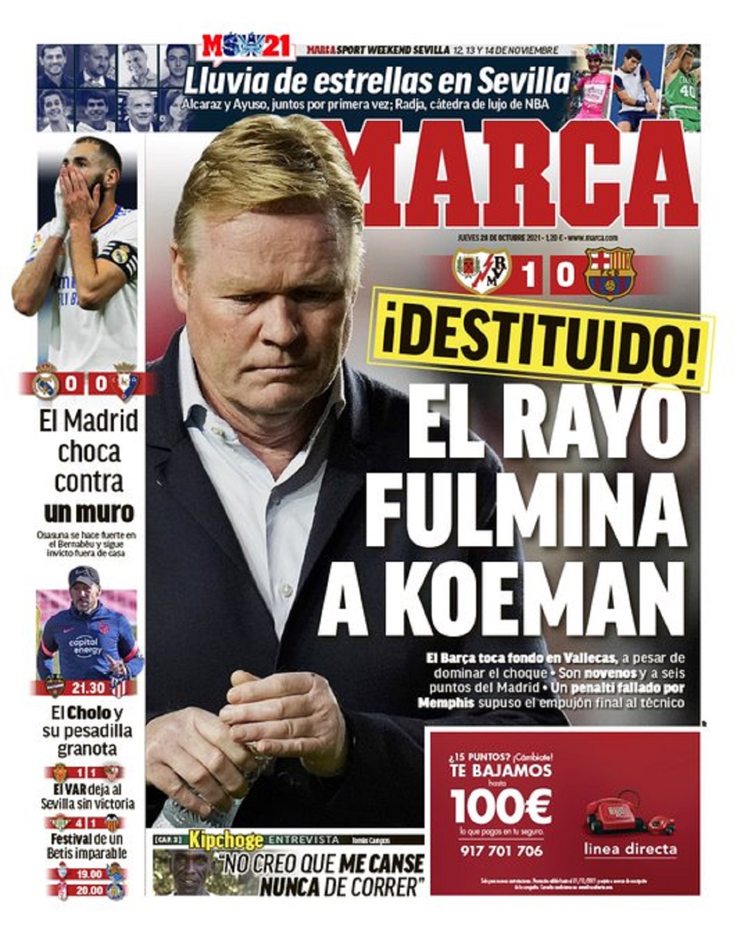 صحيفة ماركا عن تعادل ريال مدريد وإقالة كومان
