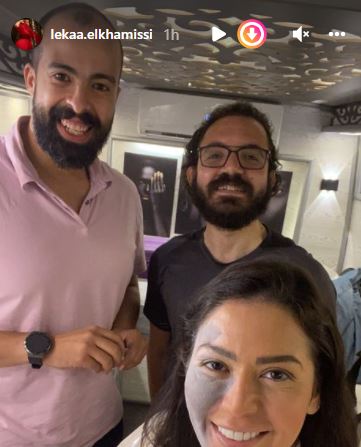 لقاء الخميسى تجهز لدورها فى العمل الفنى