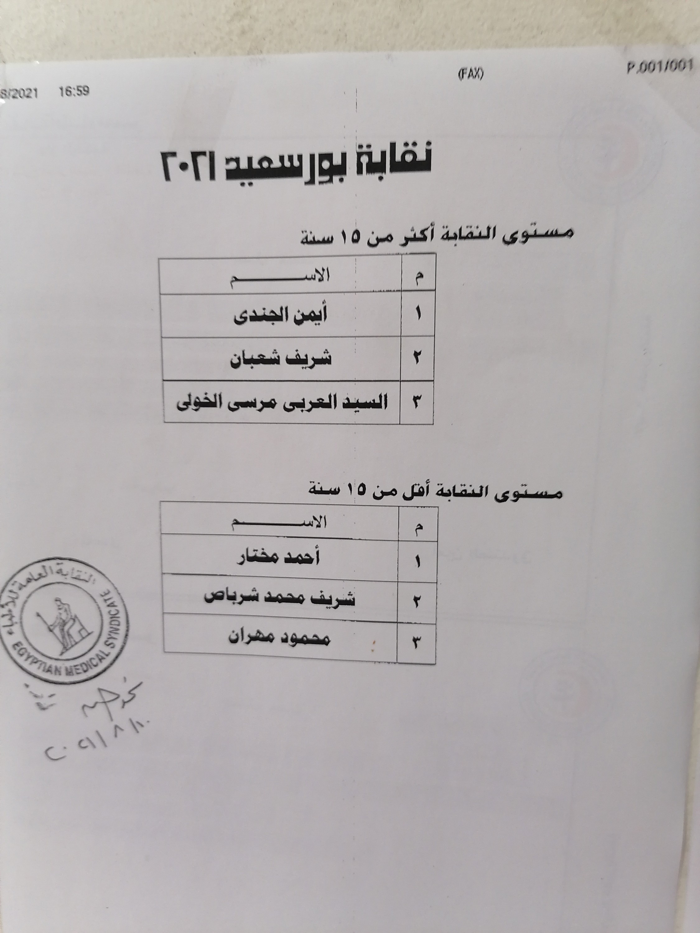 نقابة بورسعيد