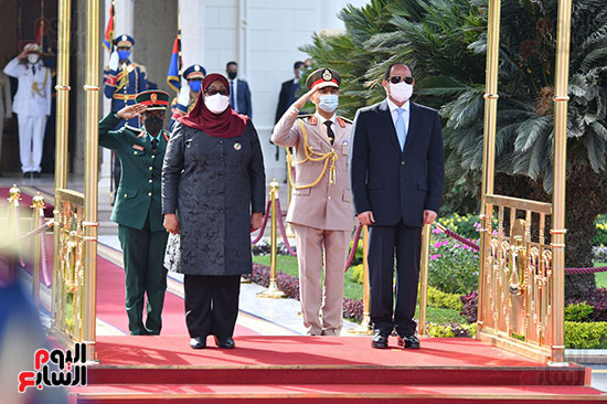 الرئيس السيسى ورئيسة تنزانيا  سامية حسن