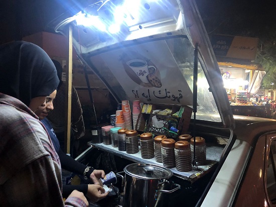 A mobile cafe in one of Faisal's shores