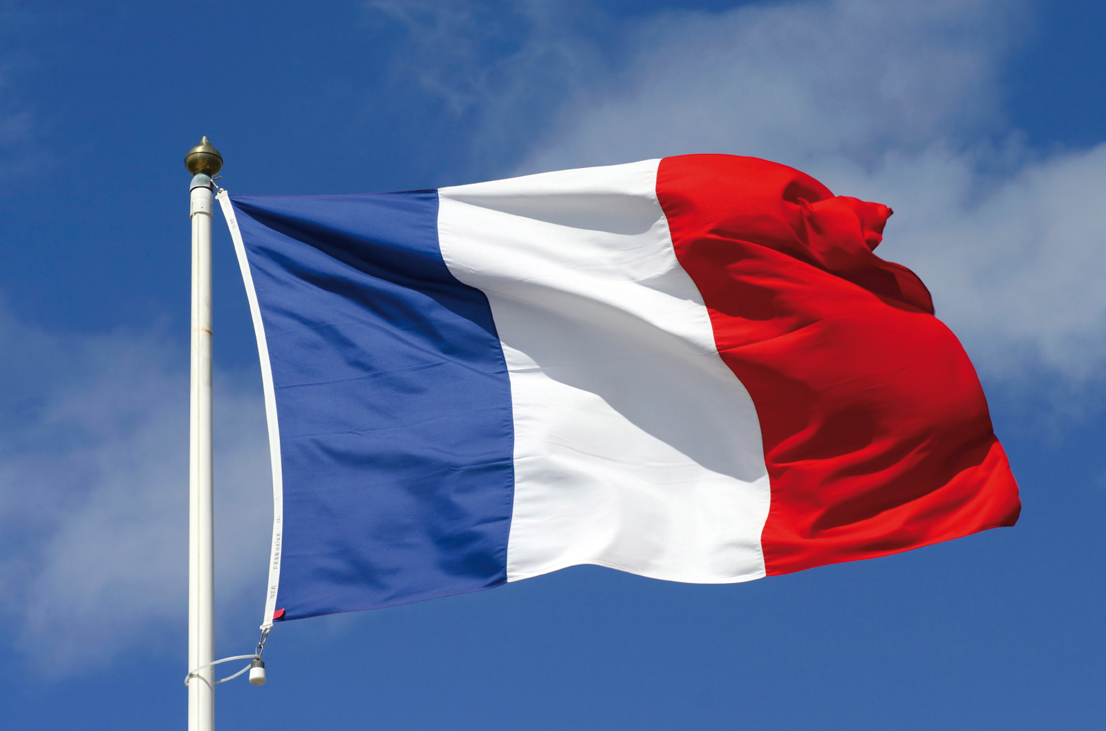 العلم الفرنسي باللون الازرق