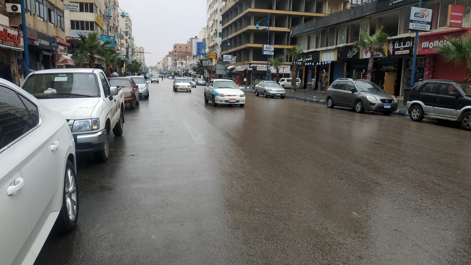 الأمطار بشوارع مرسى مطروح وتزيدها جمالا