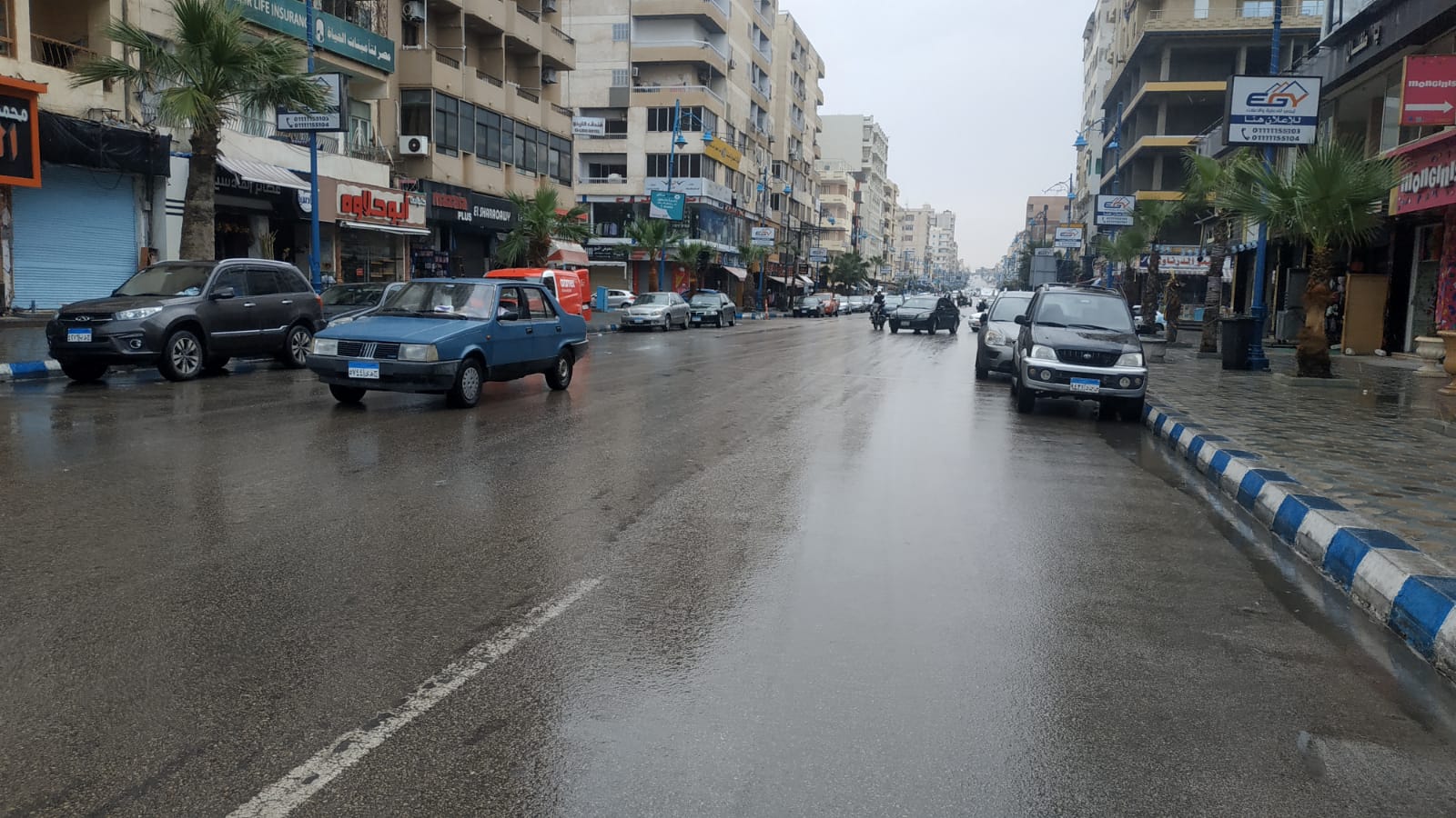 الأمطار بشوارع مرسى مطروح