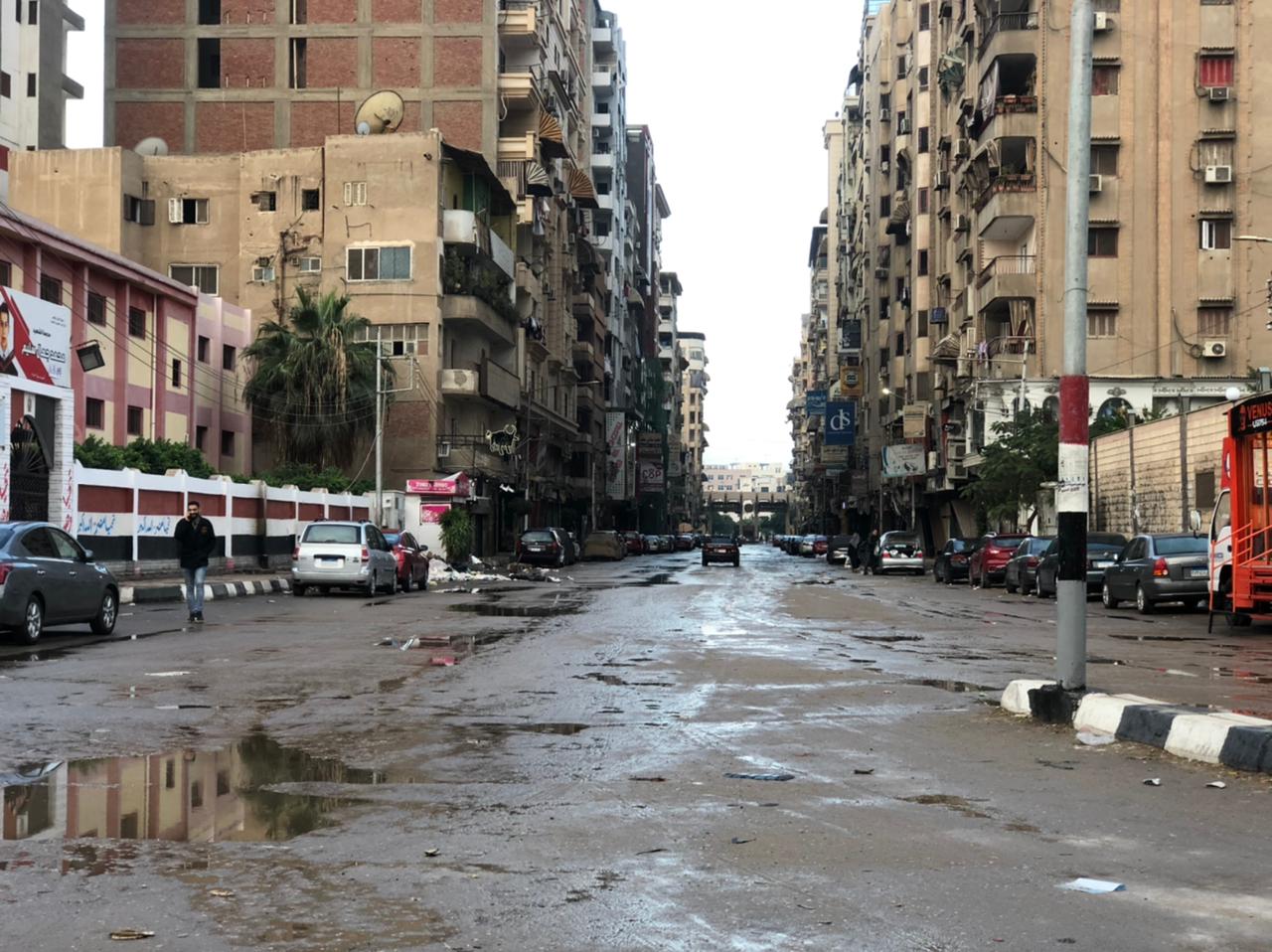 مدينة المنصورة تشهد سقوط أمطار متوسطة