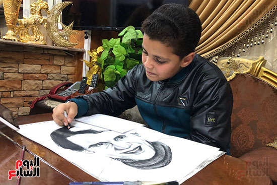 الطفل-محمد-رضا-أصغر-رسام-في-الدقهلية--(9)