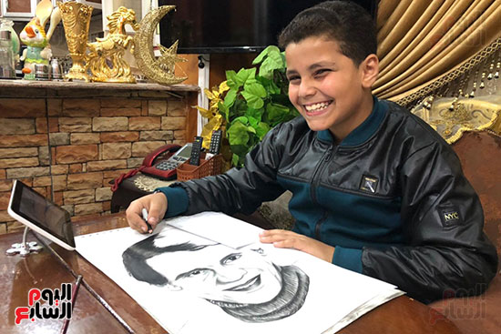 الطفل-محمد-رضا-أصغر-رسام-في-الدقهلية--(7)