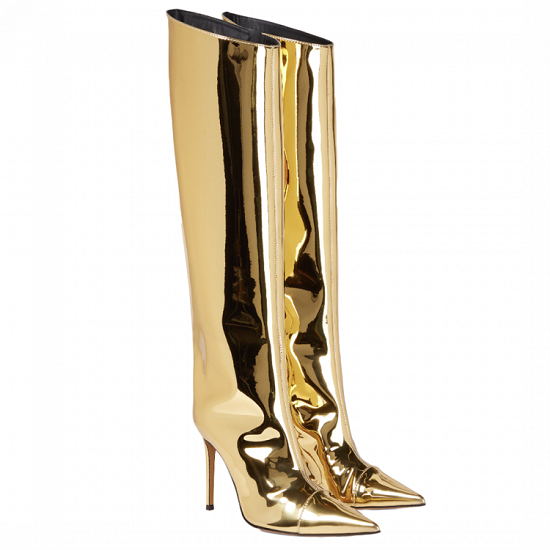 Alexandre Vauthier rose gold-tone high heel boots