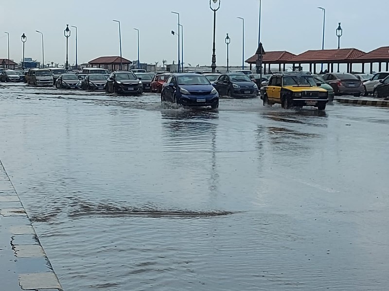 اسكندرية غرقانه في مياه الأمطار