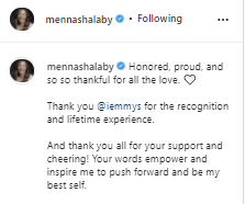 تعليق منة شلبى على مشاركتها فى الايمي