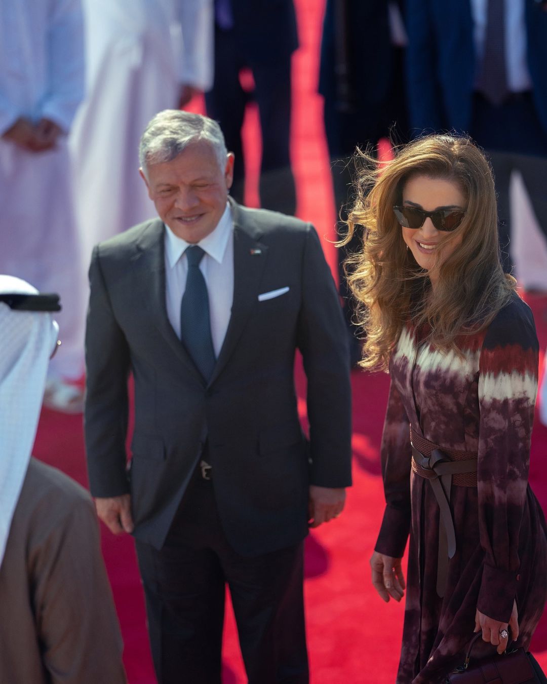 الملكة رانيا العبد الله وزوجها عاهل الأردن