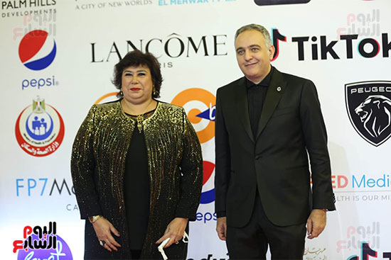 وزيرة الثقافة الدكتورة إيناس عبد الدايم، ورئيس المهرجان محمد حفظي