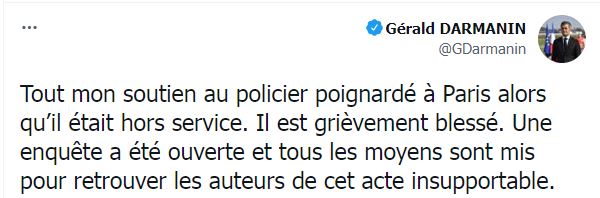 تغريدة وزير الداخلية الفرنسي