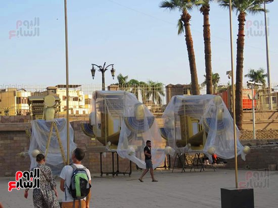 المراكب داخل طريق الكباش قبل الحفل العالمى المراكب داخل طريق الكباش قبل الحفل العالمى