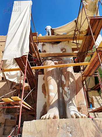 ترميم-تمثال-تحتمس-الثانى-بالكرنك