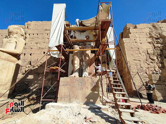ترميم-تمثال-تحتمس-الثانى-يقترب-من-النهاية