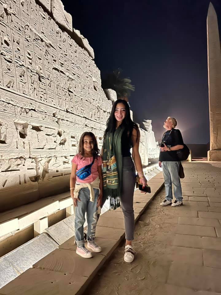 Photo during sound and light shows at Karnak