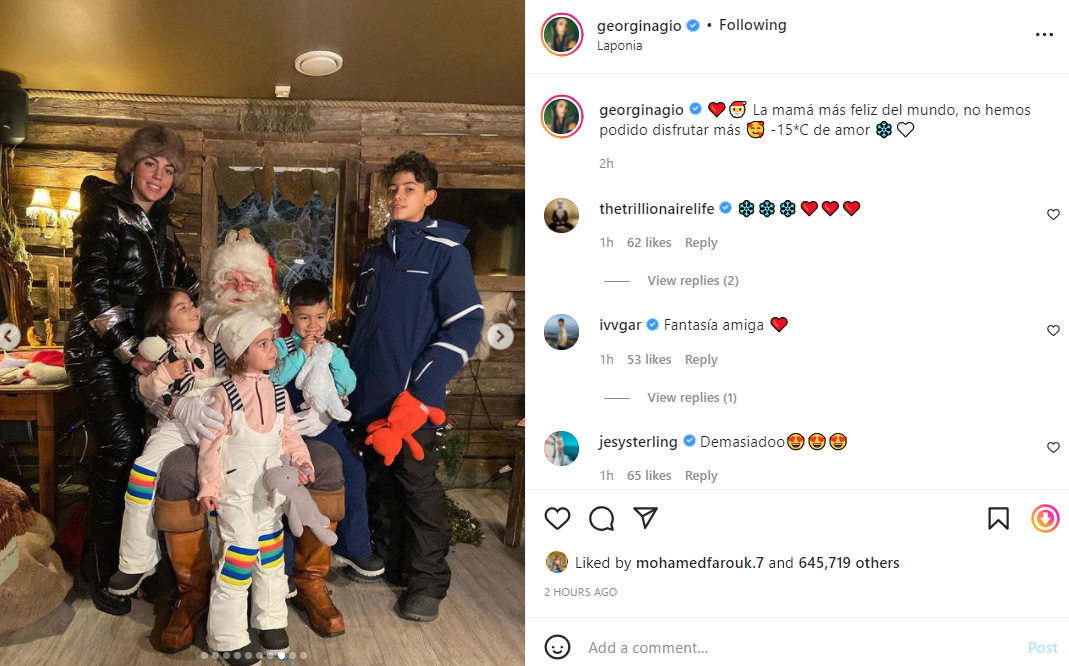 حساب جورجينا على انستجرام