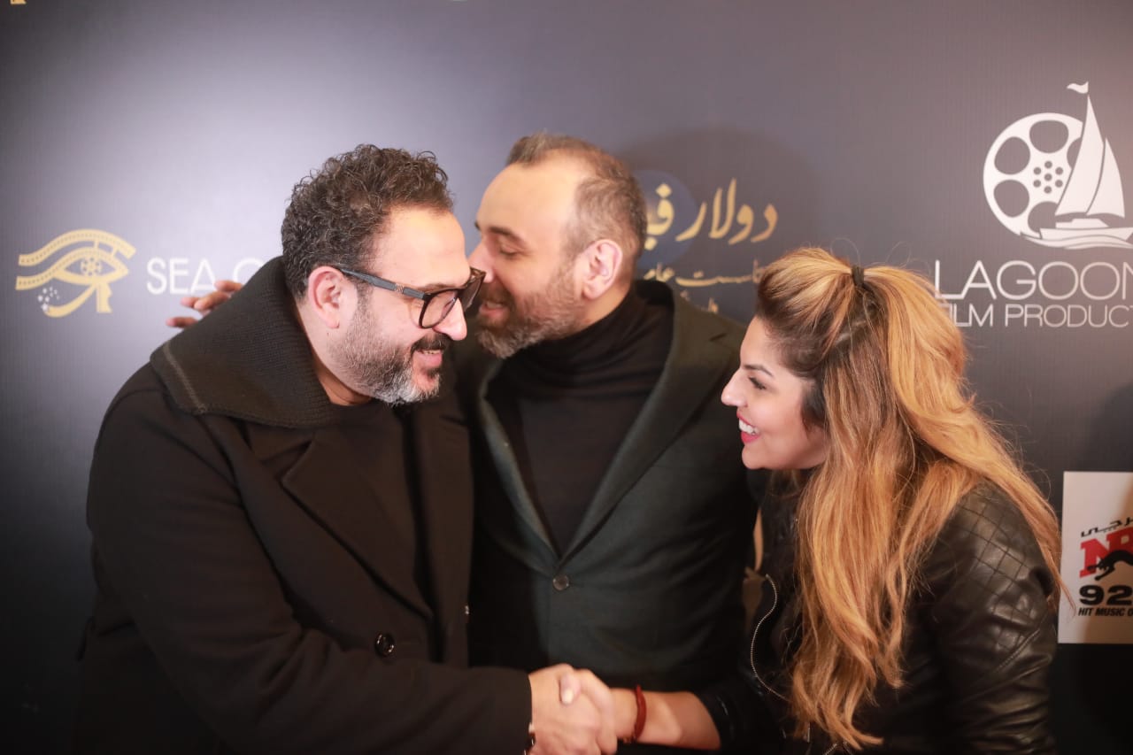 ماجد الكدوانى وعمرو سلامة يحتفلون بعرض فيلم برا المنهج وحضور أكرم حسنى (11)