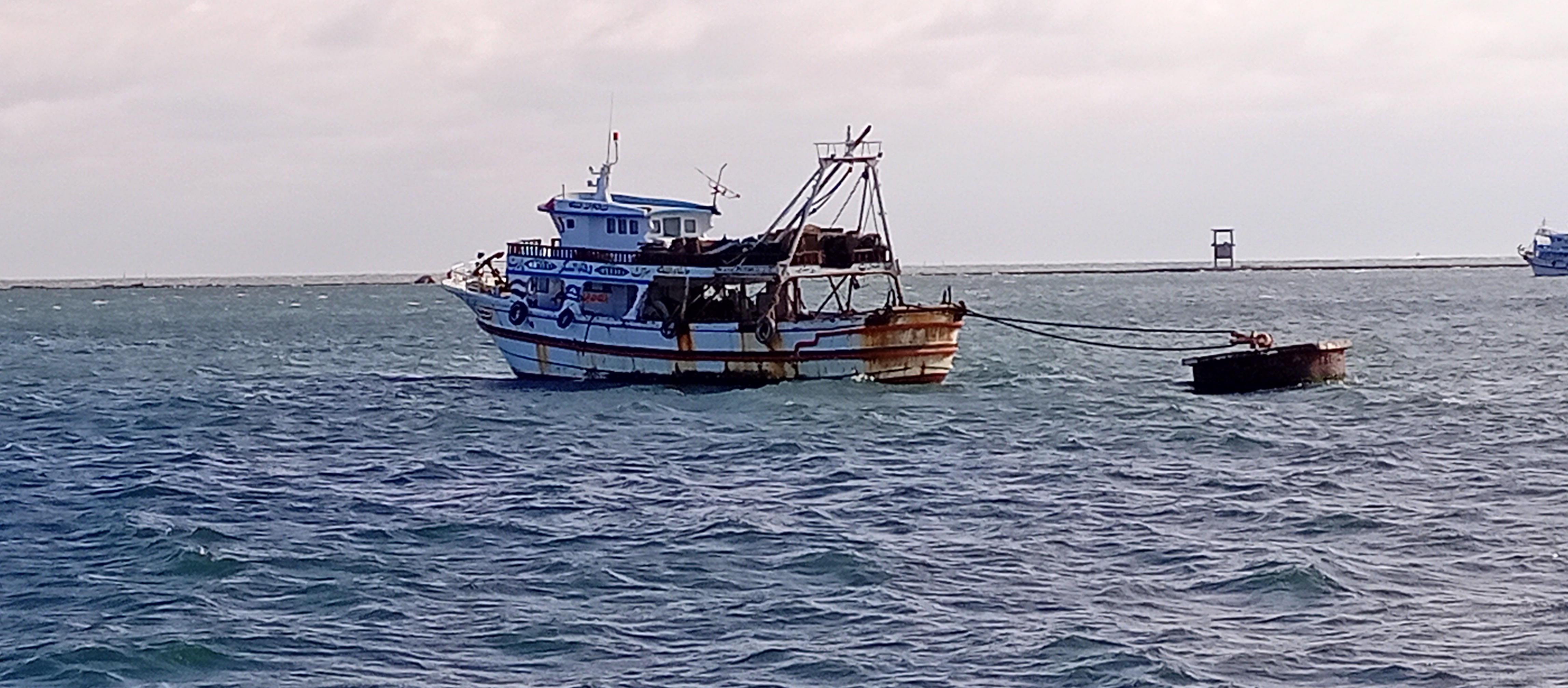 توقف حركة الصيد بميناء بورسعيد لسوء الأحوال  الجويه