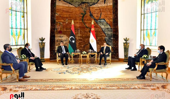 الرئيس السيسى و محمد المنفي، رئيس المجلس الرئاسي الليبي (3)