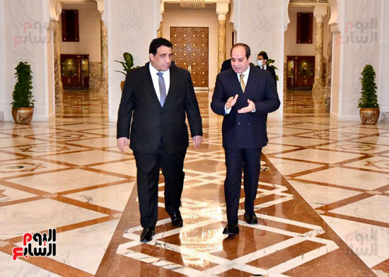 الرئيس السيسى و محمد المنفي، رئيس المجلس الرئاسي الليبي (1)
