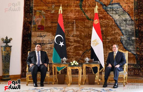 الرئيس السيسى و محمد المنفي، رئيس المجلس الرئاسي الليبي (7)