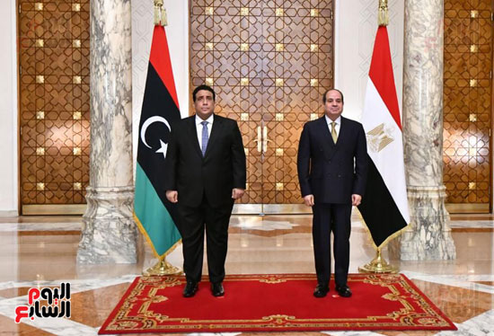 الرئيس السيسى و محمد المنفي، رئيس المجلس الرئاسي الليبي (6)