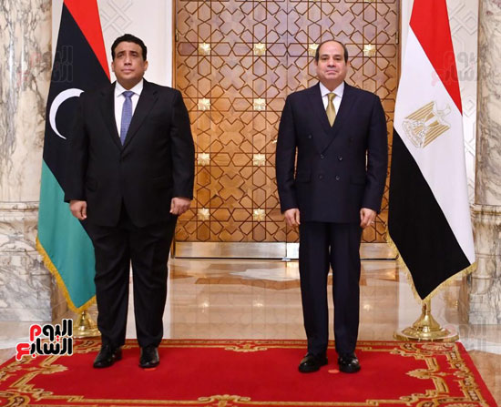 الرئيس السيسى و محمد المنفي، رئيس المجلس الرئاسي الليبي (8)