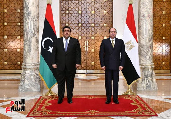 الرئيس السيسى و محمد المنفي، رئيس المجلس الرئاسي الليبي (5)
