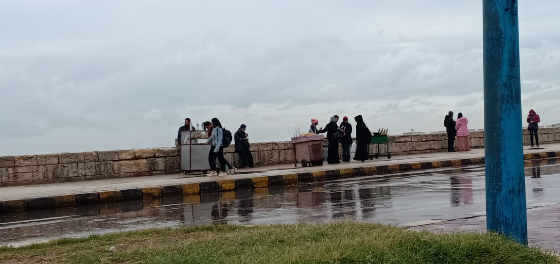 جانب من أمطار الإسكندرية