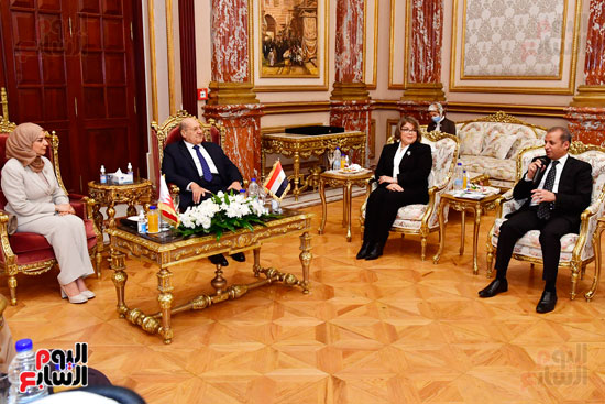 لقاء المستشار عبد الوهاب عبد الرزاق رئيس مجلس الشيوخ مع السيدة (18)