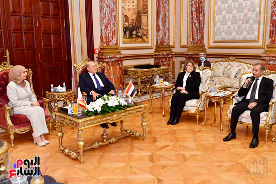 لقاء المستشار عبد الوهاب عبد الرزاق رئيس مجلس الشيوخ مع السيدة (17)