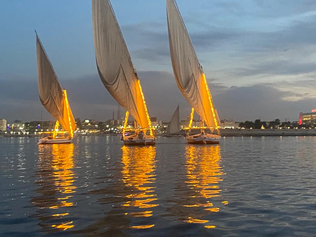 المراكب الشراعية وسط النيل فى أسوان (5)