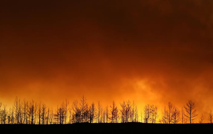 حريق غابة يندلع بالقرب من بلدة مانافجات شرقي منتجع أنطاليا بتركيا