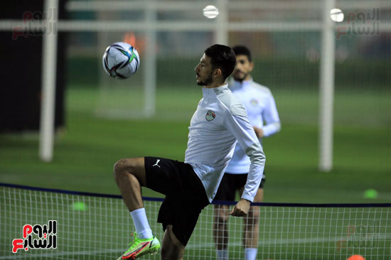 احمد فتوح يتدرب استعدادا لمواجهة الجزائر