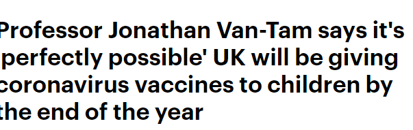 بريطانيا تخطط لتطعيم الأطفال بقلاحات كورونا خلال نهاية العام الجارى 