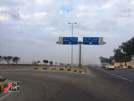 حالة الطقس والسيولة المرورية على طريق الإسماعيلية - القاهرة (3)