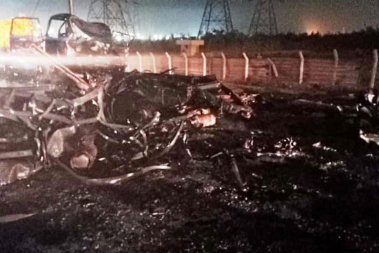 انفجار سيارة نقل محملة باسطوانات البوتاجاز فى أسيوط (5)