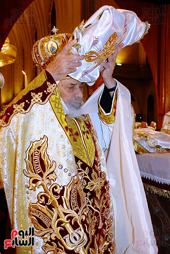 البابا شنودة خلال قداس العيد