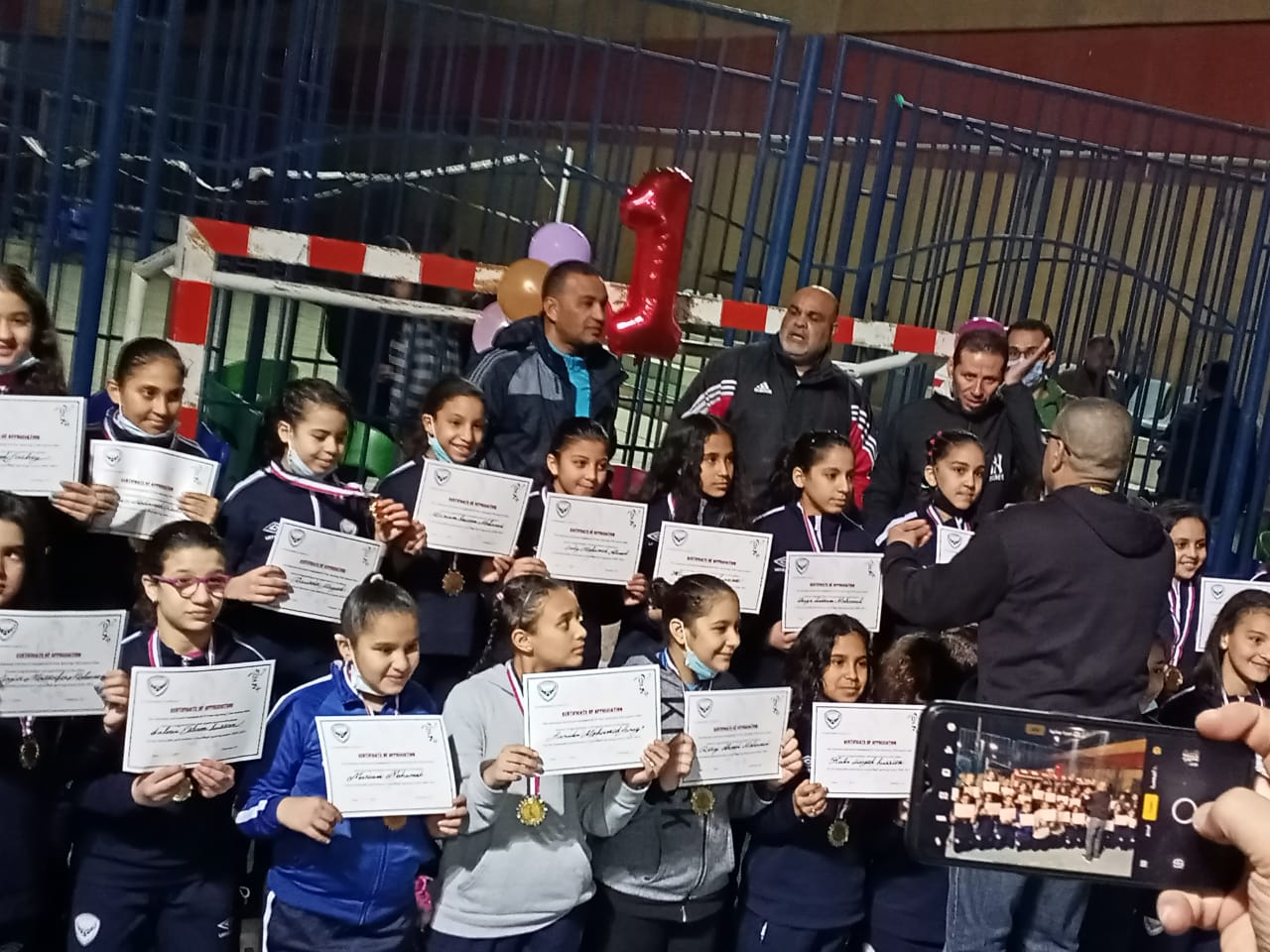 فريق كرة اليد مواليد 2010 بنات بنادي النصر (1)