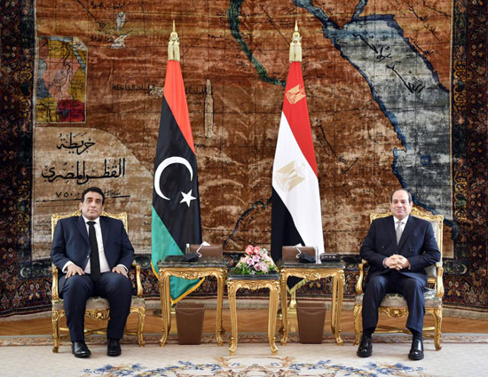 الرئيس-السيسي-ومحمد-المنفي-رئيس-المجلس-الرئاسي-الليبي