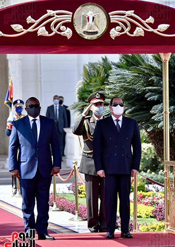 مراسم استقبال عمر سيسوكو إمبالو رئيس جمهورية غينيا بيساو بقصر الاتحادية