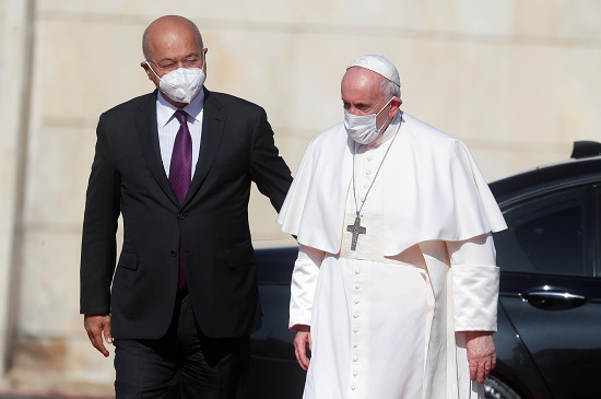 برهم صالح والبابا فرنسيس