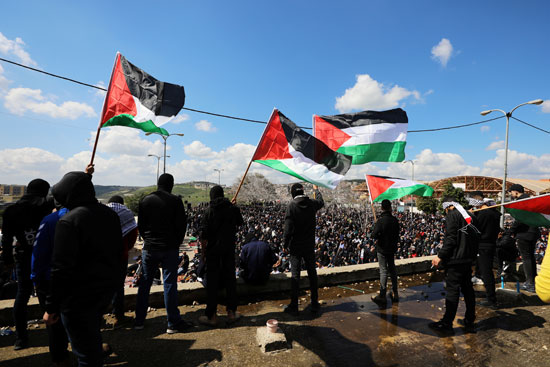 الأعلام الفلسطينية في المظاهرات